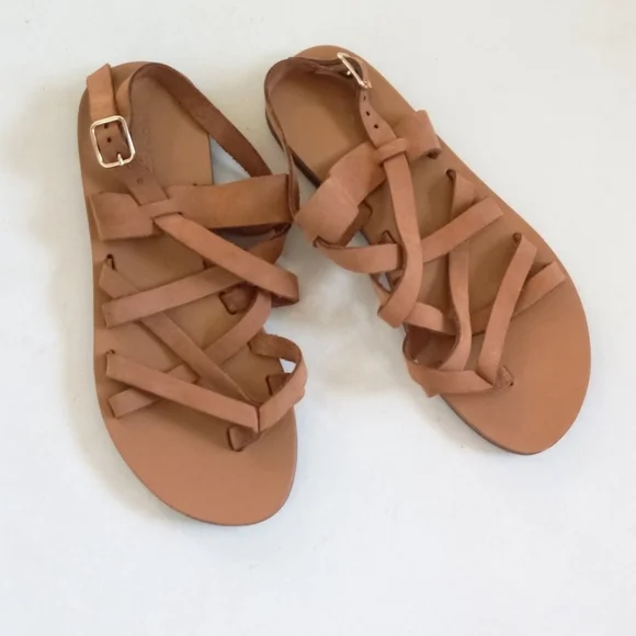 Monastiraki Greek tan leather sandals - Picture 2 of 7